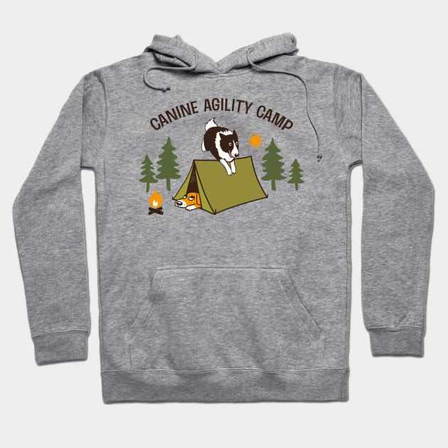 Canine Agility Camp | Border Collie Dog Agility Hoodie by Coffee Squirrel